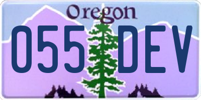 OR license plate 055DEV