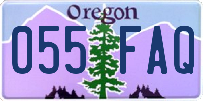 OR license plate 055FAQ