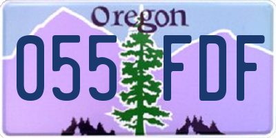 OR license plate 055FDF