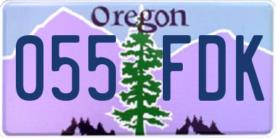 OR license plate 055FDK