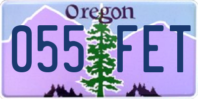 OR license plate 055FET