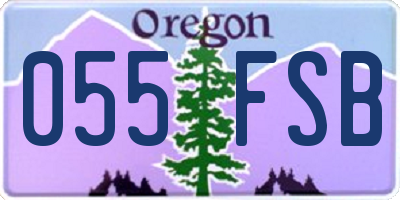 OR license plate 055FSB
