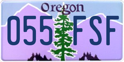 OR license plate 055FSF
