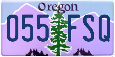 OR license plate 055FSQ