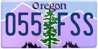 OR license plate 055FSS