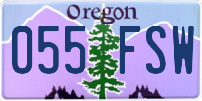 OR license plate 055FSW