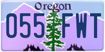 OR license plate 055FWT