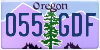 OR license plate 055GDF