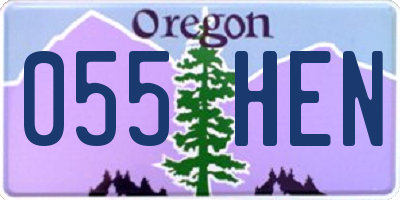 OR license plate 055HEN