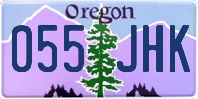OR license plate 055JHK