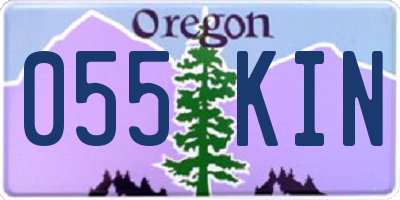 OR license plate 055KIN
