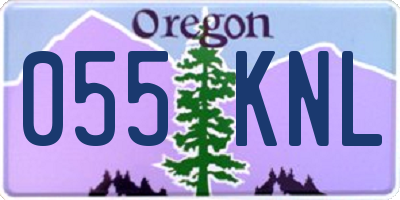 OR license plate 055KNL