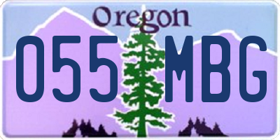 OR license plate 055MBG