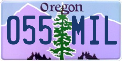 OR license plate 055MIL