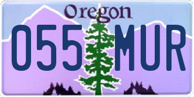 OR license plate 055MUR