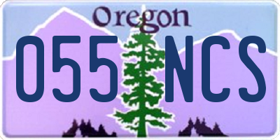 OR license plate 055NCS