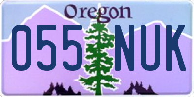 OR license plate 055NUK