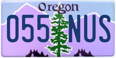 OR license plate 055NUS