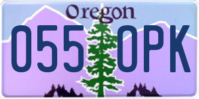 OR license plate 055OPK