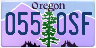 OR license plate 055OSF
