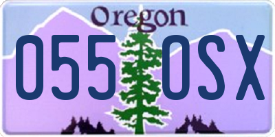 OR license plate 055OSX
