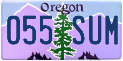 OR license plate 055SUM