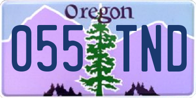 OR license plate 055TND