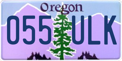 OR license plate 055ULK