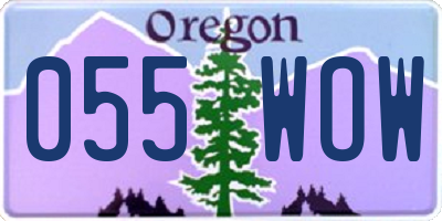 OR license plate 055WOW