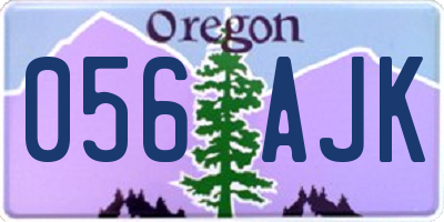 OR license plate 056AJK