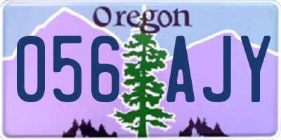 OR license plate 056AJY