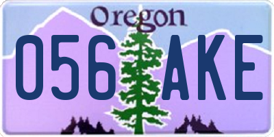 OR license plate 056AKE