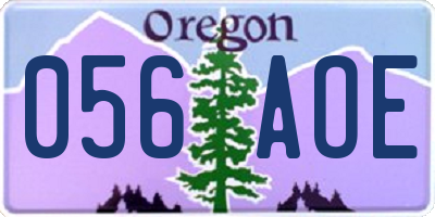 OR license plate 056AOE