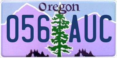 OR license plate 056AUC