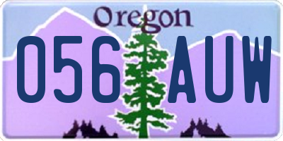 OR license plate 056AUW