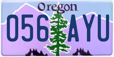 OR license plate 056AYU