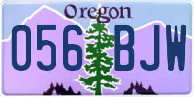 OR license plate 056BJW