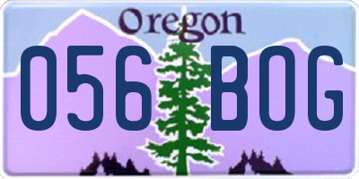 OR license plate 056BOG