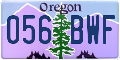 OR license plate 056BWF