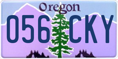 OR license plate 056CKY