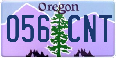 OR license plate 056CNT