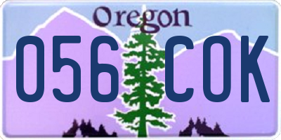 OR license plate 056COK