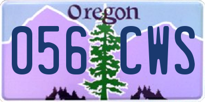 OR license plate 056CWS
