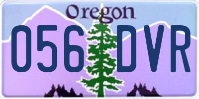 OR license plate 056DVR