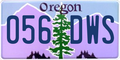 OR license plate 056DWS