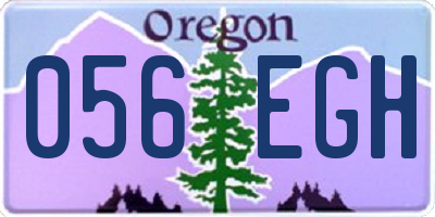 OR license plate 056EGH
