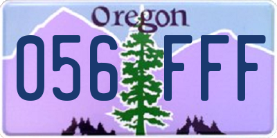 OR license plate 056FFF