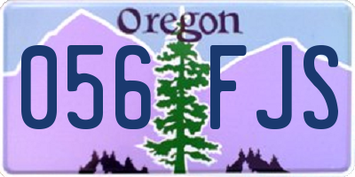 OR license plate 056FJS