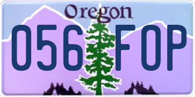 OR license plate 056FOP