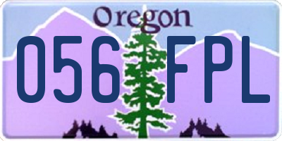 OR license plate 056FPL